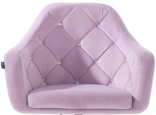 fotel różowy z kryształkami wrzos salon